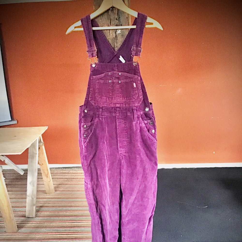 Vintage Jordache purple corduroy overalls